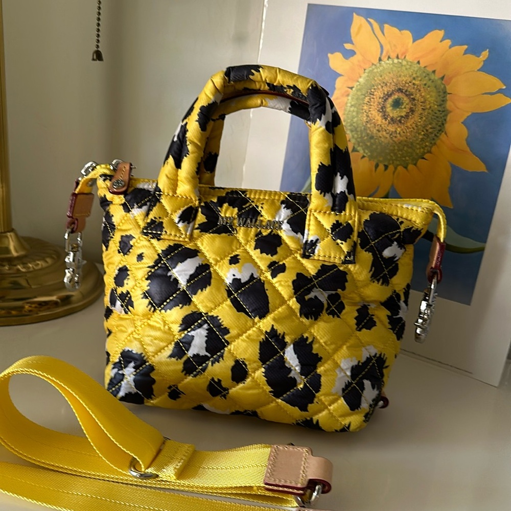 MZ Wallace Micro Sutton- Yellow with Black/white print design.